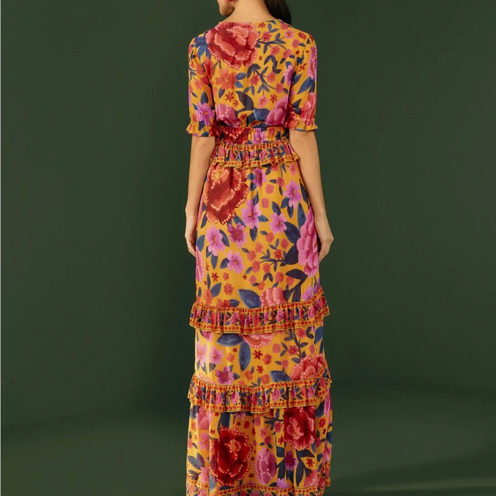 Yellow Floral Dream Maxi Dress. Size S.